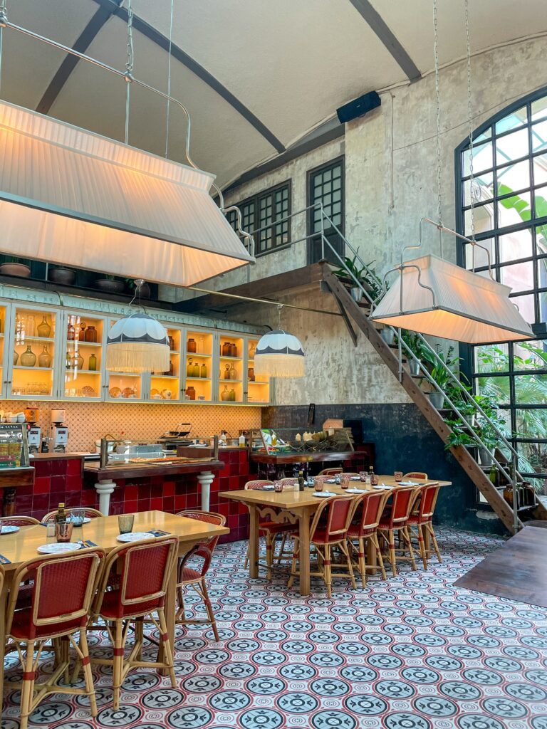 Stylish upscale restaurant interior