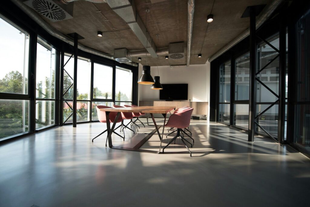 Industrial modern office workspace