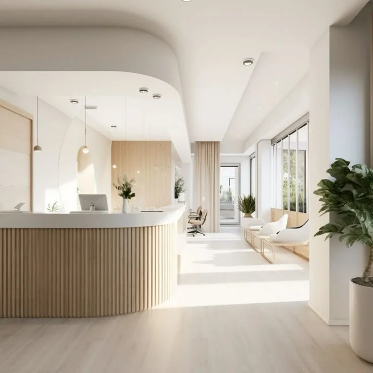 Modern reception desk interior
